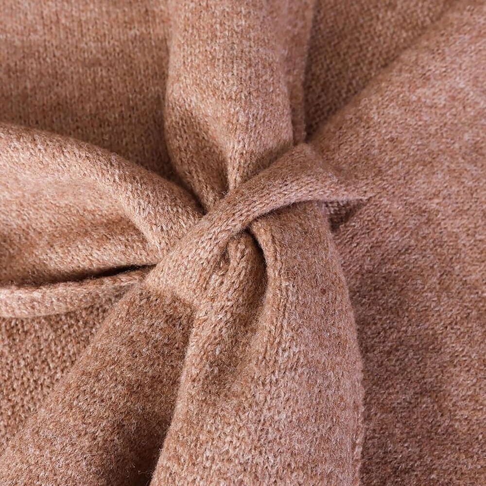Versatile Women's Knitted Shawl Wrap - Timeless Wool-Cashmere Blend Design - Picture 2 of 8